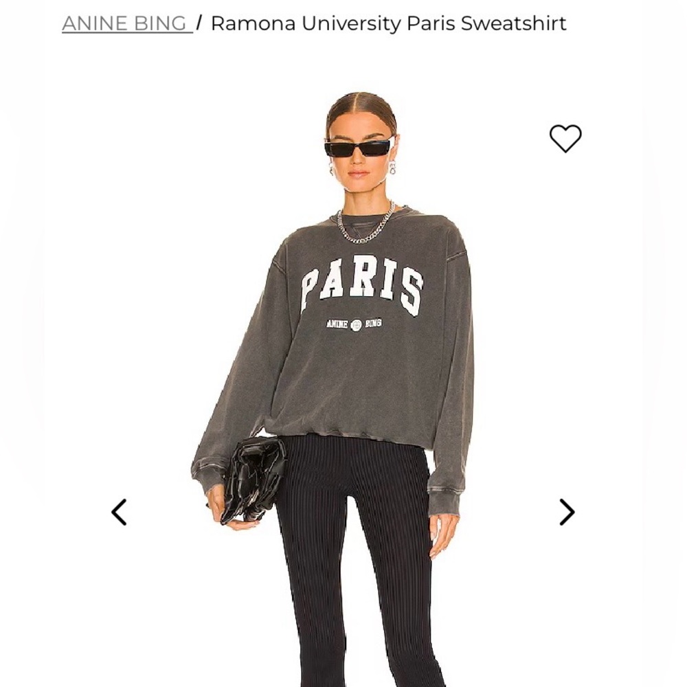 Anine Bing Black Paris Sweatshirt